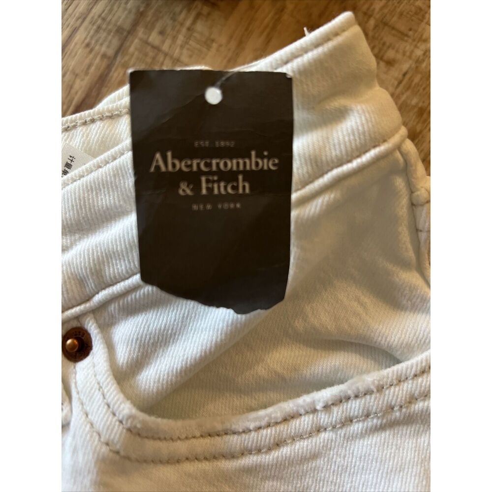 New Abercrombie & Fitch Simone White High-Rise Jeans Pants Stretch Size 00 24 - Picture 4 of 12